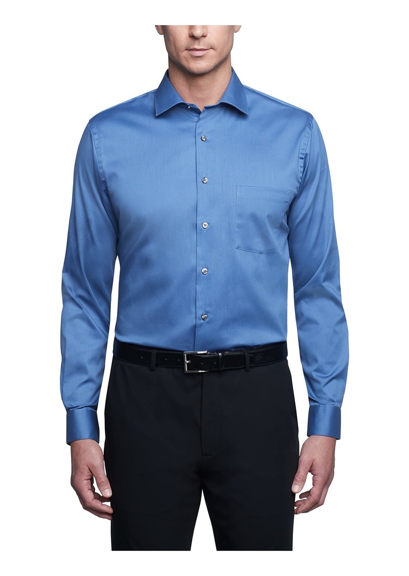 Van Heusen mens Regular Fit Flex Collar Stretch Solid Dress Shirt  17.5 Neck 36 -37 Sleeve US