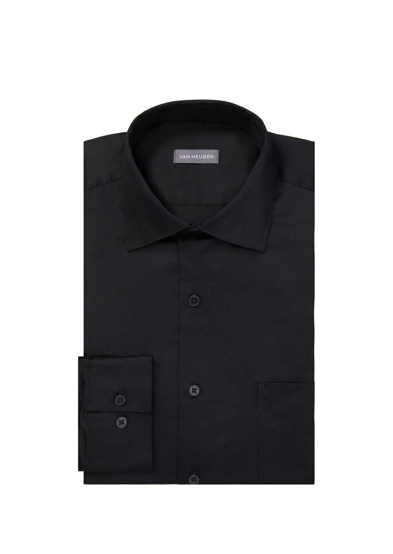Van Heusen mens Regular Fit Lux Sateen Stretch Solid Dress Shirt  15.5 Neck 34 -35 Sleeve US