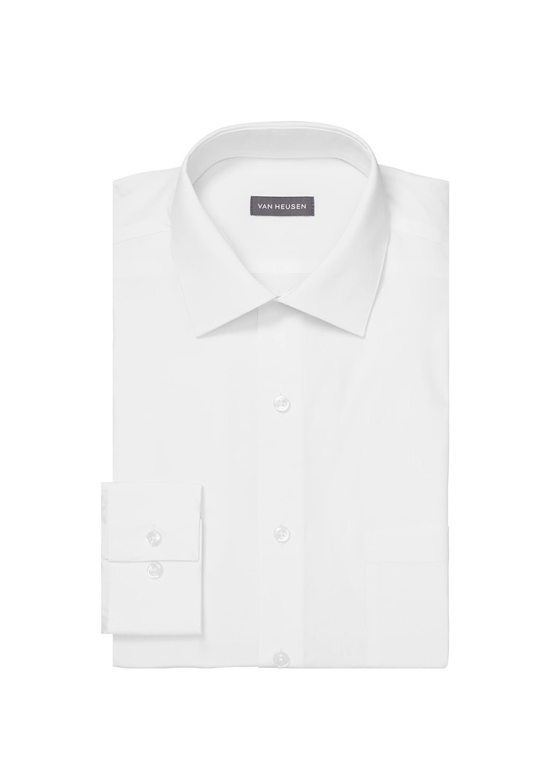 Van Heusen mens Regular Fit Poplin Solid Spread Collar dress shirts  17.5 Neck 36 -37 Sleeve X-Large US