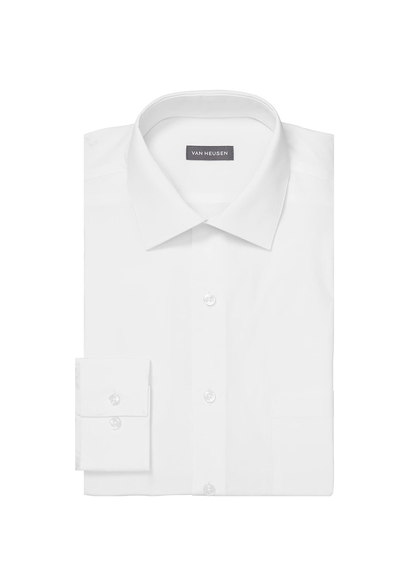 Van Heusen mens Regular Fit Poplin Solid Spread Collar Dress Shirt  18.5 Neck 36 -37 Sleeve XX-Large US