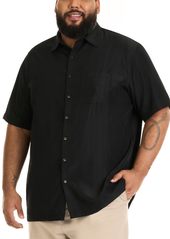Van Heusen Men's Tall Air Short Sleeve Button Down Poly Rayon Stripe Shirt  1
