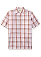 Van Heusen Men's Size Big and Tall Air Short Sleeve Button Down Check Shirt  2X-Large