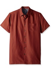 Van Heusen Men's Size Fit Air Short Sleeve Button Down Poly Rayon Stripe Shirt   Tall Slim