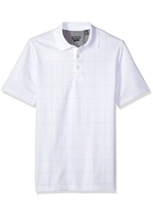 Van Heusen Men's Size Fit Flex Short Sleeve Stretch Windowpane Polo Shirt