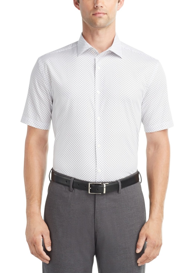 Van Heusen Men's Slim-Fit Flex Collar Short-Sleeve Dress Shirt - Pearl