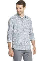 Van Heusen Men's Slim Fit Never Tuck Long Sleeve Button Down Print Shirt