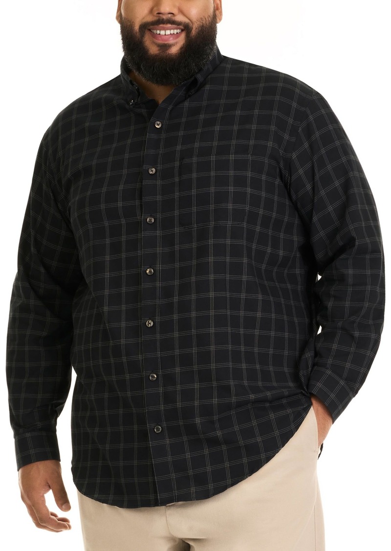 Van Heusen Men's Size Big Wrinkle Free Long Sleeve Button Down Shirt