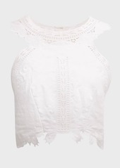 Vanessa Bruno Alanda Eyelet-Embroidered Cotton-Linen Top
