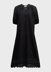 Vanessa Bruno Chakila Eyelet-Embroidered Midi Shift Dress