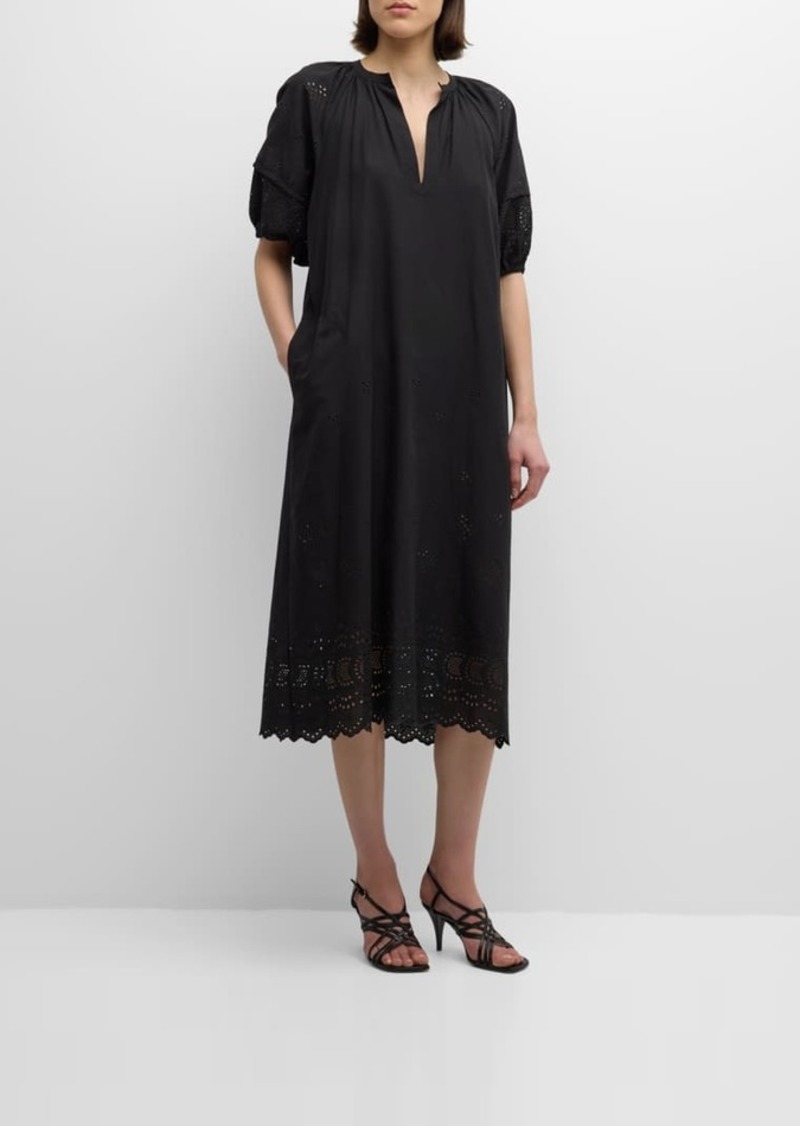 Vanessa Bruno Chakila Eyelet-Embroidered Midi Shift Dress