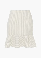 Vanessa Bruno - Natty fluted striped cotton-gauze mini skirt - White - FR 36