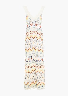 Vanessa Bruno - Nawa crochet lace-trimmed embroidered voile maxi dress - White - FR 38