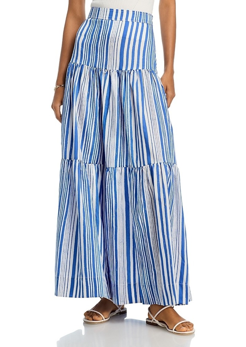 Vanessa Bruno Cobalt Tiered Maxi Skirt