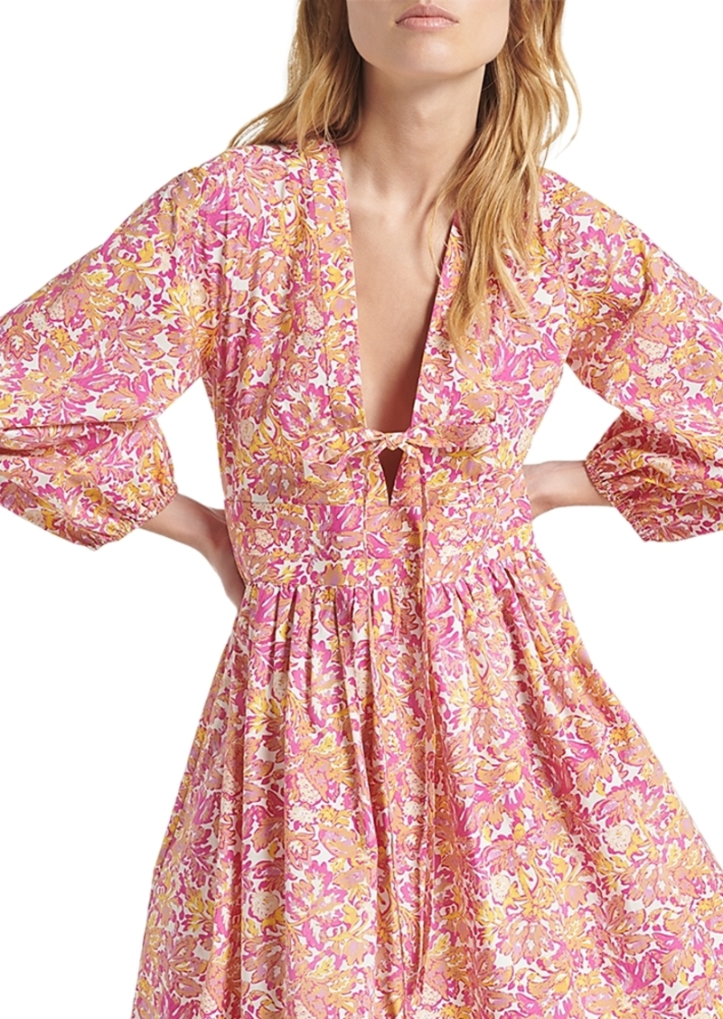 Vanessa Bruno Theis Cotton Three Quarter Sleeve Floral Dress