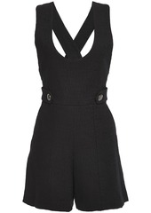 Vanessa Bruno Woman Cutout Button-embellished Cotton-blend Tweed Playsuit Midnight Blue
