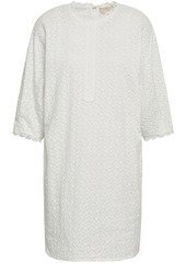 Vanessa Bruno Woman Lace-trimmed Embroidered Cotton Mini Dress White