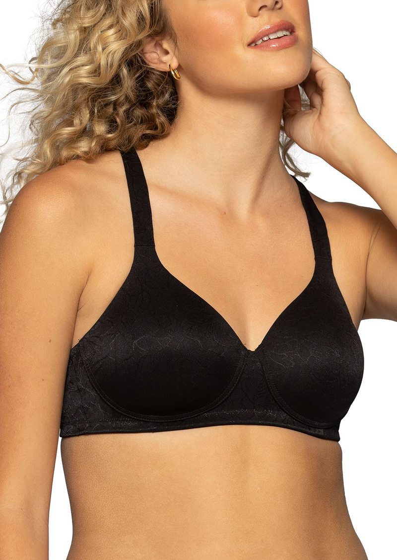 Vanity Fair Women's Perfect T-Shirt Bra Body Shine Full Coverage Lightly Lined Cups up to DD Wirefree-Black Jacquard