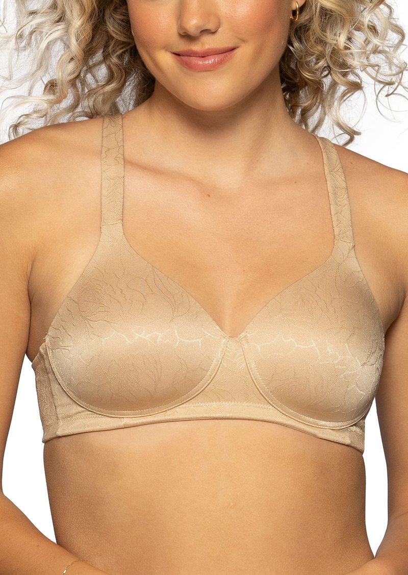 Vanity Fair Women's Perfect T-Shirt Bra Body Shine Full Coverage Lightly Lined Cups up to DD Wirefree-Beige Jacquard