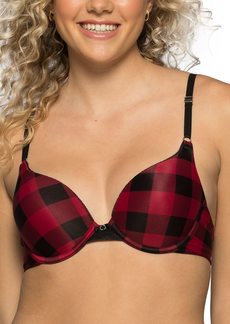 Vanity Fair Women's Ego Boost Add Push Up Bra (+1 Cup Size) Underwire-Cozy Check Print