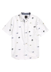 Vans Kids' Houser Tropical Short Sleeve Button-Up Shirt in White at Nordstrom