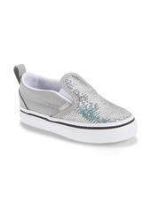 Vans Micro Sequin Slip-On V Sneaker in Micro Sequins Silver/true Whit at Nordstrom