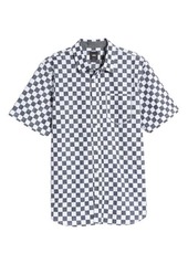 Vans Cypress Checker 2.0 Short Sleeve Button-Up Shirt in Navy Checkerboard at Nordstrom
