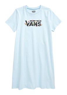 Vans Kids' Butterfly Floral Print Cotton Graphic T-Shirt Dress in Delicate Blue at Nordstrom
