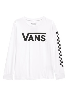 Vans Kids' Classic Checker Long Sleeve Graphic Tee in White/Black at Nordstrom