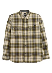 Vans Kids' Sycamore Flannel Button-Up Shirt in Oatmeal/Avocado at Nordstrom