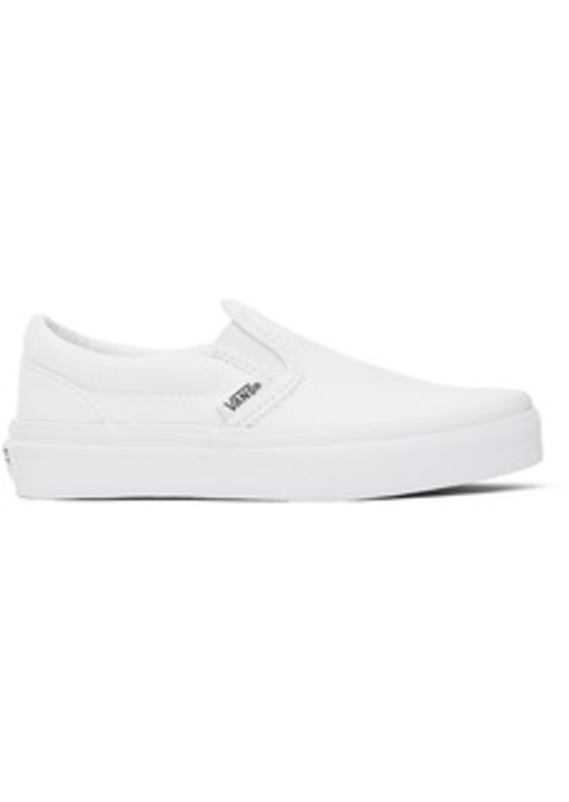 Vans Kids White Classic Slip-On Little Kids Sneakers