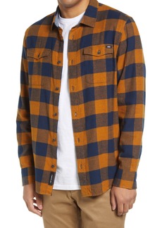 Vans Men's Aliso Classic Fit Buffalo Check Button-Up Shirt in Dress Blues/Buckthorn Brown at Nordstrom