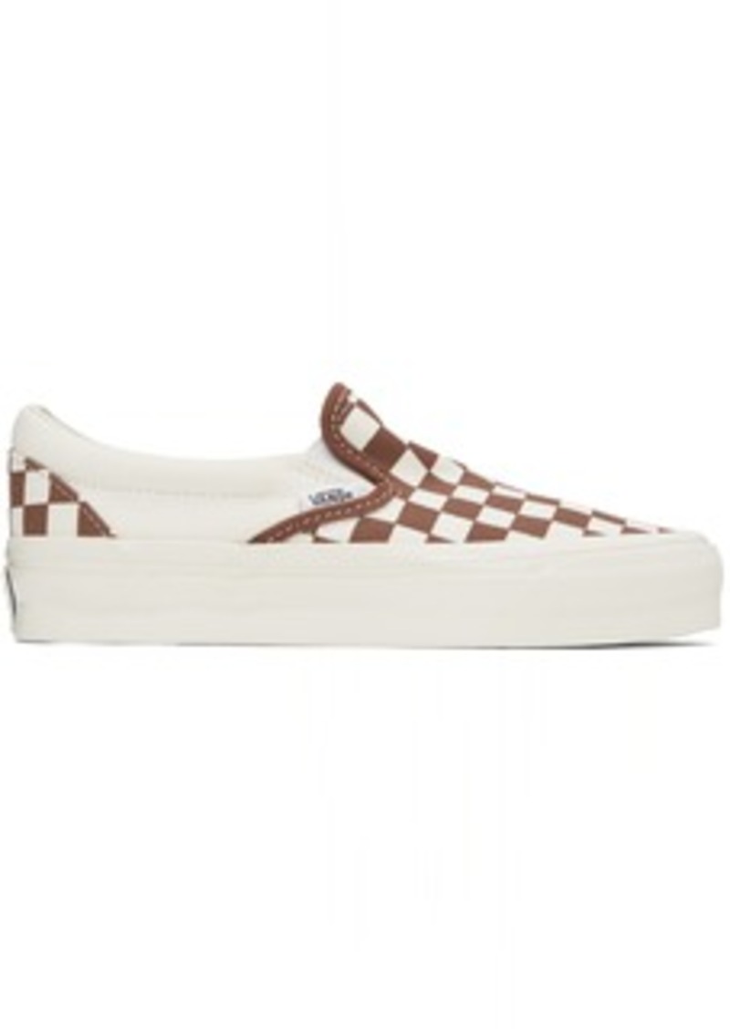 Vans Off-White & Brown Premium Slip-On 98 Sneakers