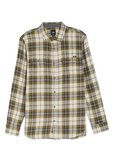 Vans Sycamore Classic Fit Plaid Button-Up Shirt in Oatmeal/avocado at Nordstrom