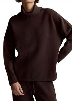 Varley Cavendish Rollneck Knit Sweatshirt In Coffee Bean