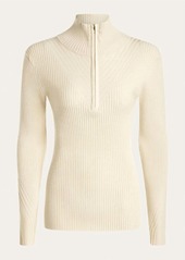 Varley Demi Half Zip Knit Sweater In Whitecap Grey