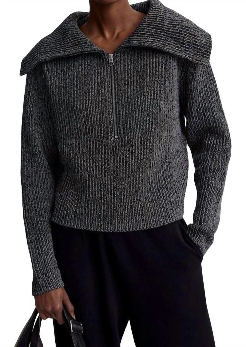Varley Elise Half Zip Knit Sweater In Black