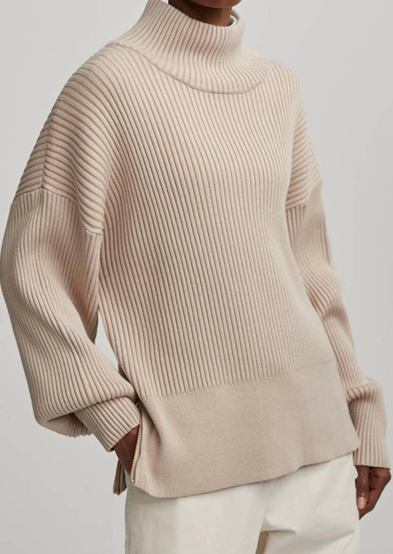 Varley Mayfair Mock Neck Knit In Cement