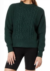 Varley Mondain Cable-Knit Top In Darkest Spruce