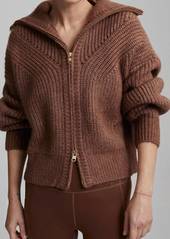 Varley Putney Knit Jacket In Cocoa Brown