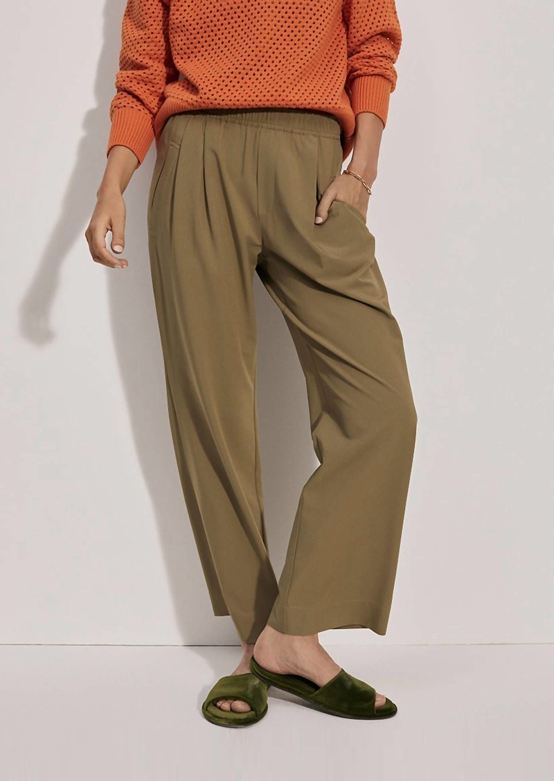 Varley Tacoma Straight Pleat Pant In Martini Olive