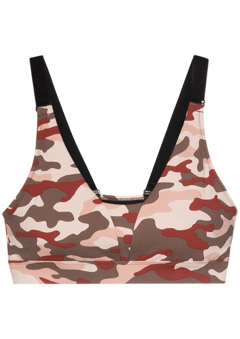 camouflage-print sports bra