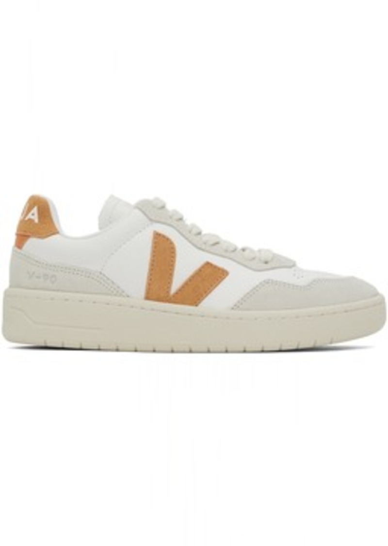 VEJA White & Orange V-90 Sneakers