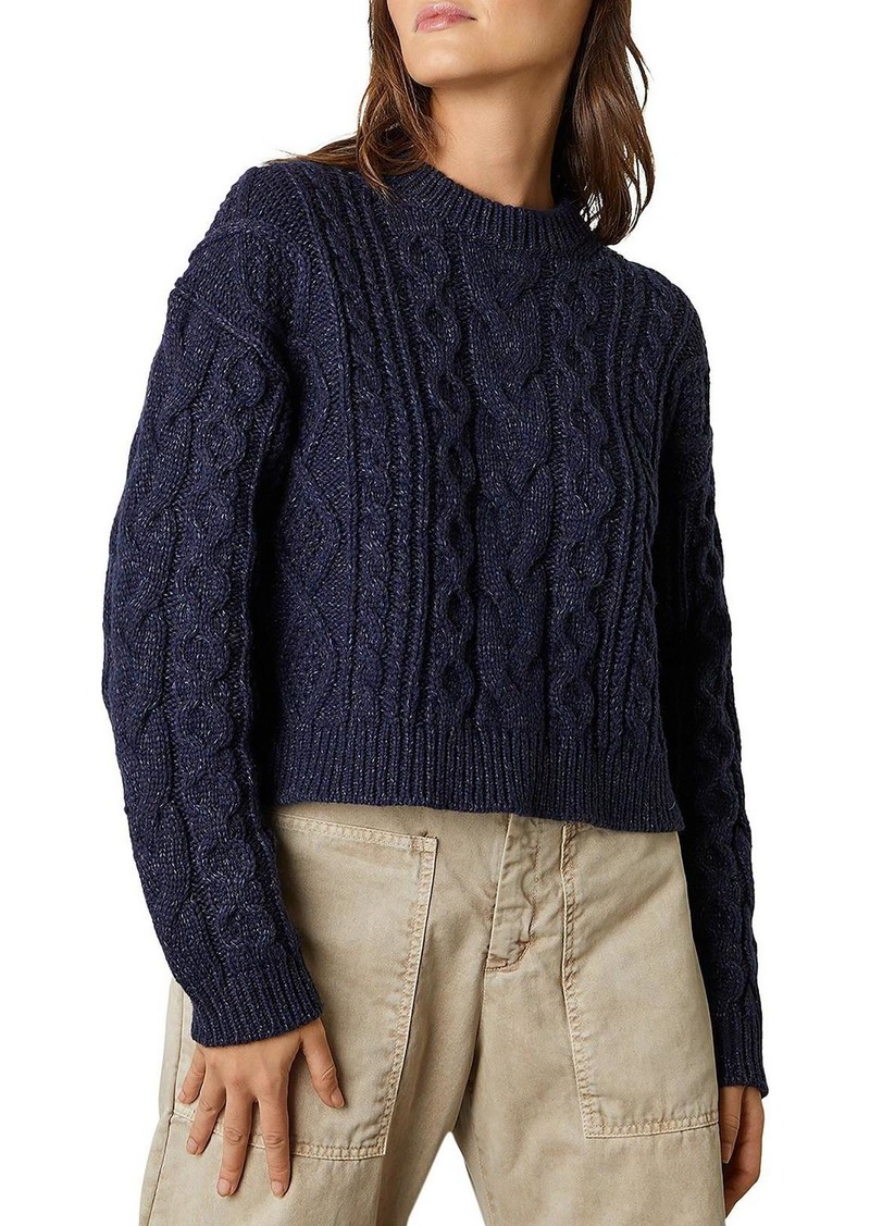Velvet by Graham & Spencer Aria Womens Wool Blend Cable Knit Pullover Sweater