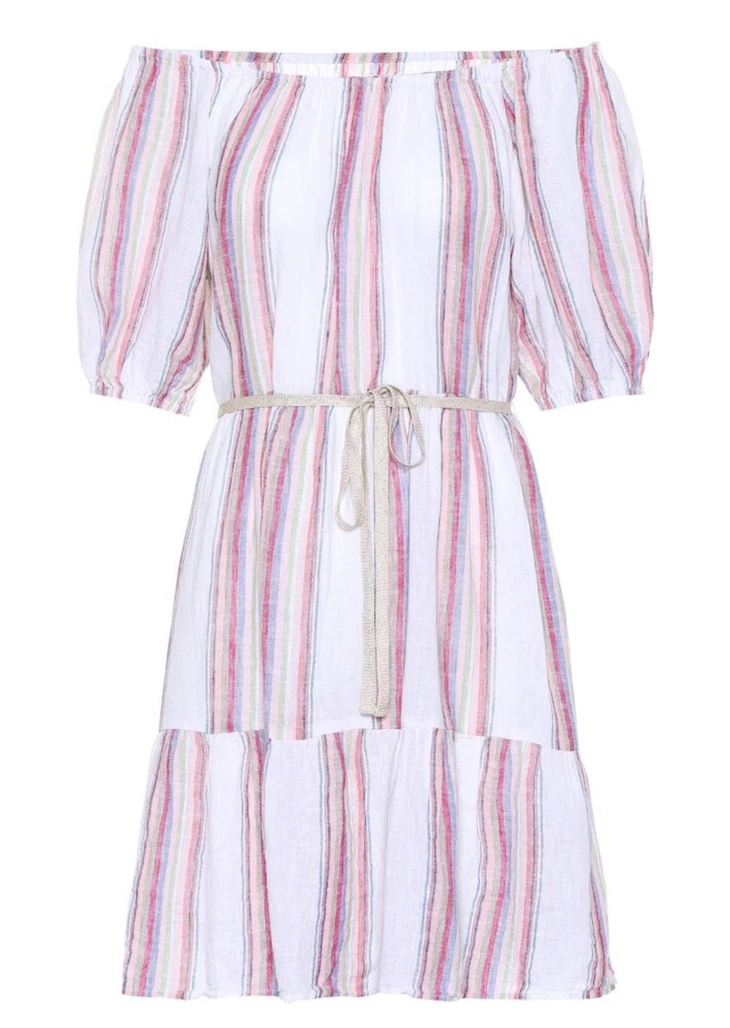 Velvet by Graham & Spencer Velvet Cinthia striped linen-blend minidress