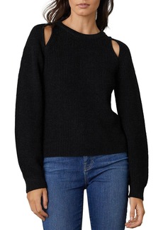 Velvet by Graham & Spencer Diane Womens Cold Shoulder Wool Crewneck Sweater