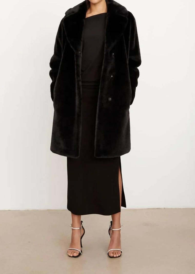 Velvet by Graham & Spencer Evalyn Lux Faux Fur Coat In Black