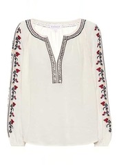 Velvet by Graham & Spencer Hunter embroidered blouse