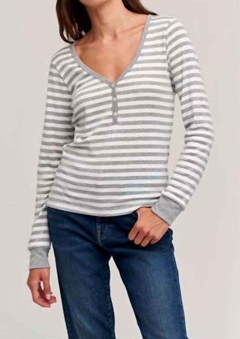 Velvet by Graham & Spencer Joni Top In Grey Stripe