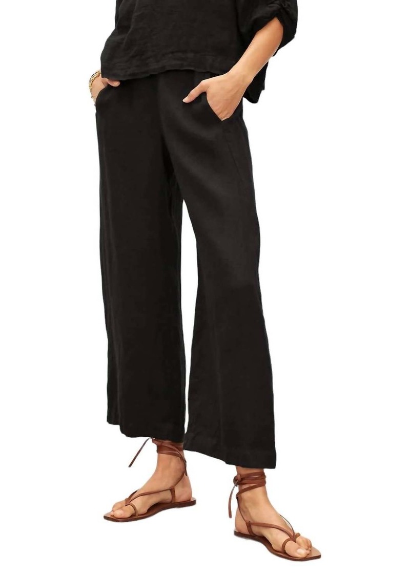 Velvet by Graham & Spencer Lola Linen Straight Leg Pants In Black