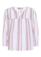 Velvet by Graham & Spencer Miranda striped linen-blend blouse